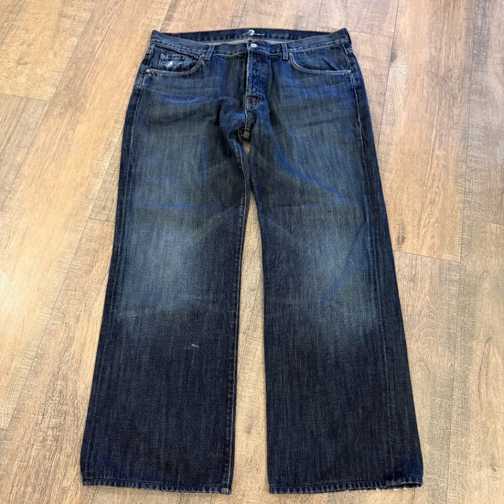 7 For All Mankind Jeans Men's 38 Dark Blue Wash Relaxed Baggy Fit